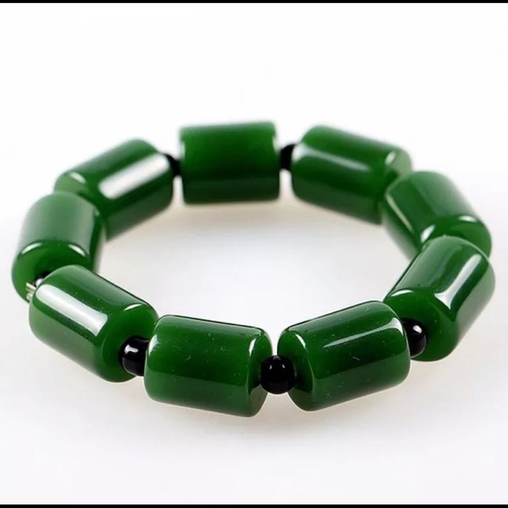 Green HETIAN Jade Beads Bracelets Bangles Gift